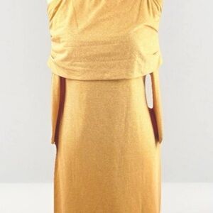 Kay Unger One Shoulder Gold Dress